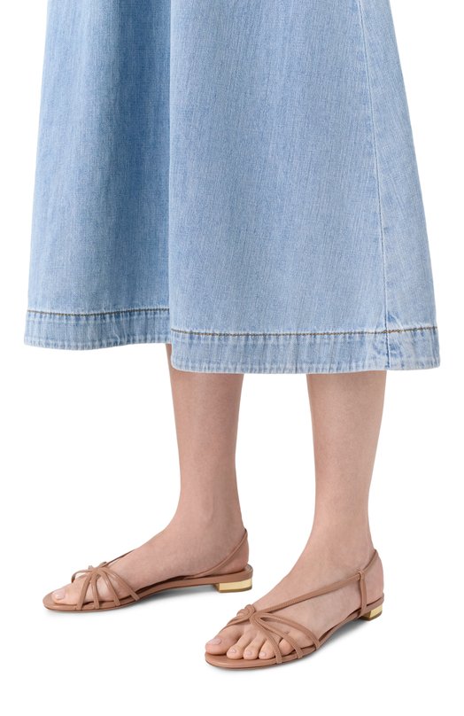 Кожаные сандалии Talk to me Aquazzura TTMFLAS0-NAP-PWP Бежевый  TTMFLAS0-NAP-PWP Фото 2