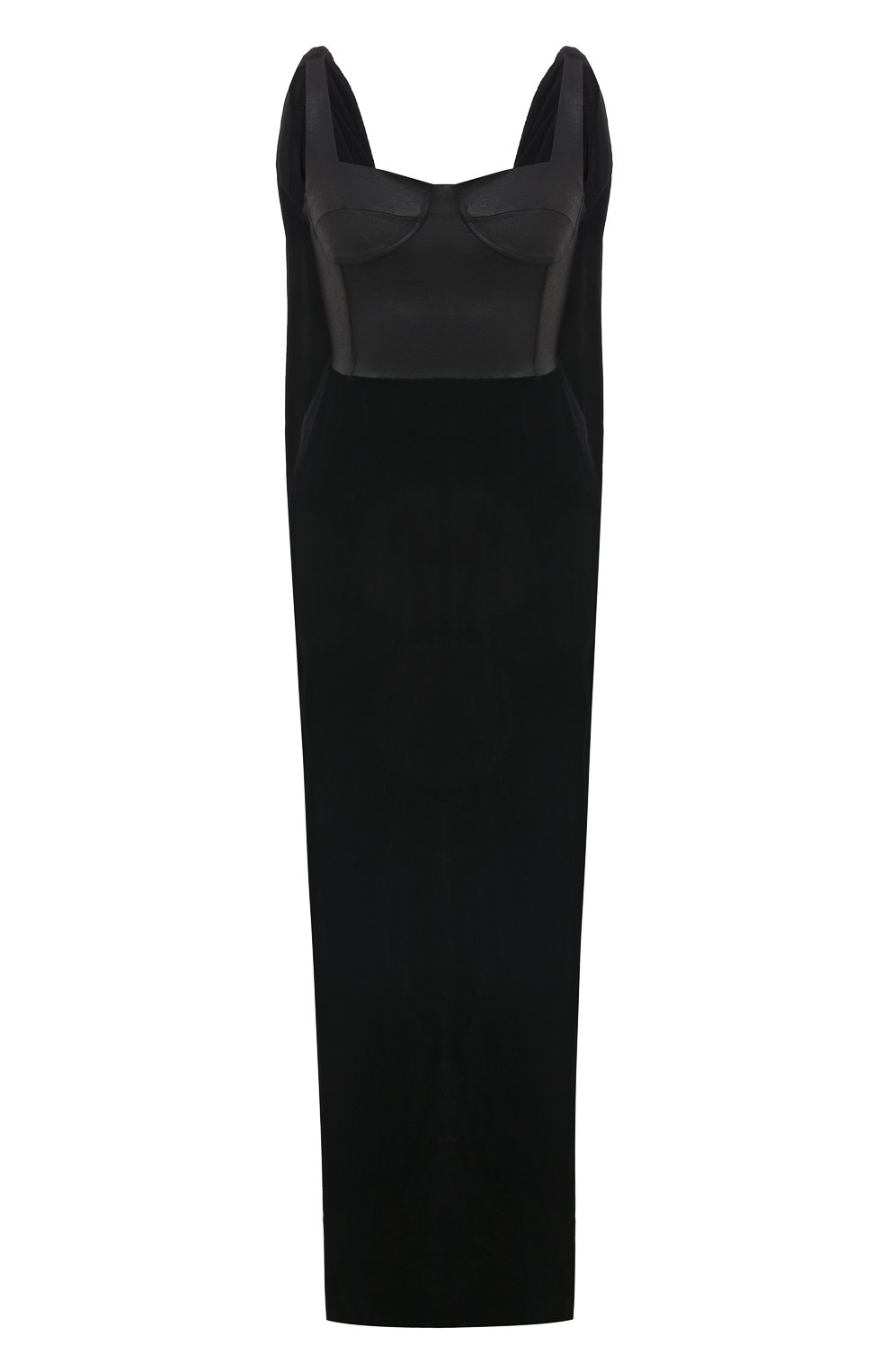 Платье из вискозы и шелка WHO_AM черного цвета по цене 120000 руб., арт. FD6-NY22-BLK, фото 1 Платье из вискозы и шелка WHO_AM, арт. FD6-NY22-BLK, фото 1