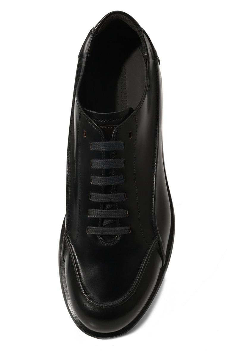 Мужские кожаные кроссовки GIORGIO ARMANI черного цвета, арт. X2C526/XF294 | Фото 6 (Подошва: Массивная; Материал внутренний: Натуральная кожа; Стили: Классический; Материал утеплителя: Без утеплителя; Материал внешний: Натуральная кожа; Кросс-КТ: Низкие)