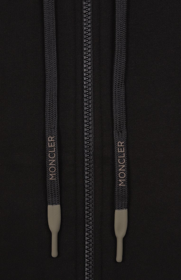 Мужской хлопковая толстовка MONCLER черного цвета, арт. 8G00034/899WC | Фото 6 (Материал внешний: Хлопок; Длина (для топов): Стандартные; Мужское Кросс-КТ: Толстовка-одежда; Рукава: Длинные; Стили: Спорт-шик)