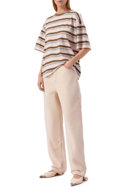 Джинсы HALFBOY кремового цвета по цене 57900 руб., арт. HS261WP049 DM013/B0YFRIEND JEANS, фото 2 Джинсы HALFBOY, арт. HS261WP049 DM013/B0YFRIEND JEANS, фото 2