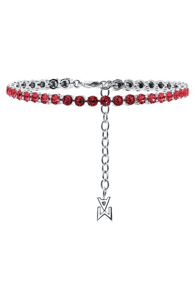Анклет tennis AMINA MUADDI, арт. TENNIS ANKLET/CRYSTALS SILVER BASE