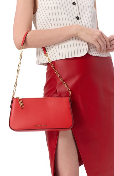 Женская сумка empire medium MICHAEL MICHAEL KORS красного цвета, арт. 32H3G8EW6L | Фото 2 (Материал: Натуральная кожа; Драгоценные камни: Проставлено; Размер: medium; Материал сплава: Проставлено)