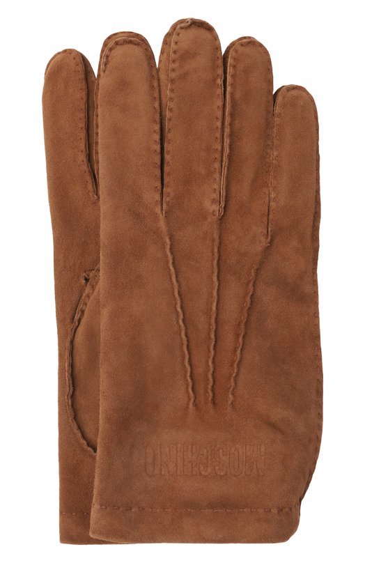 Замшевые перчатки Moschino 60805/M5882 Коричневый 60805/M5882