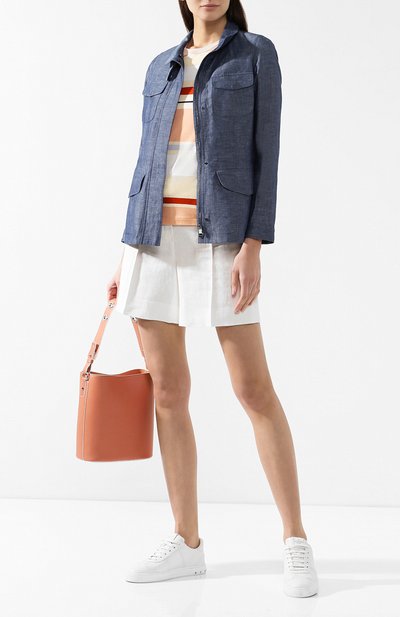 Жакет из смеси льна и хлопка LORO PIANA синего цвета по цене 199500 руб., арт. FAI5977, фото 2 Жакет из смеси льна и хлопка LORO PIANA, арт. FAI5977, фото 2