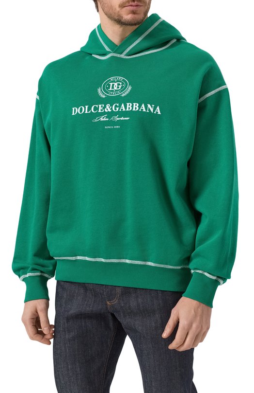 Хлопковое худи Dolce & Gabbana G9BDXZ/G7N0N Зелёный  G9BDXZ/G7N0N Фото 3