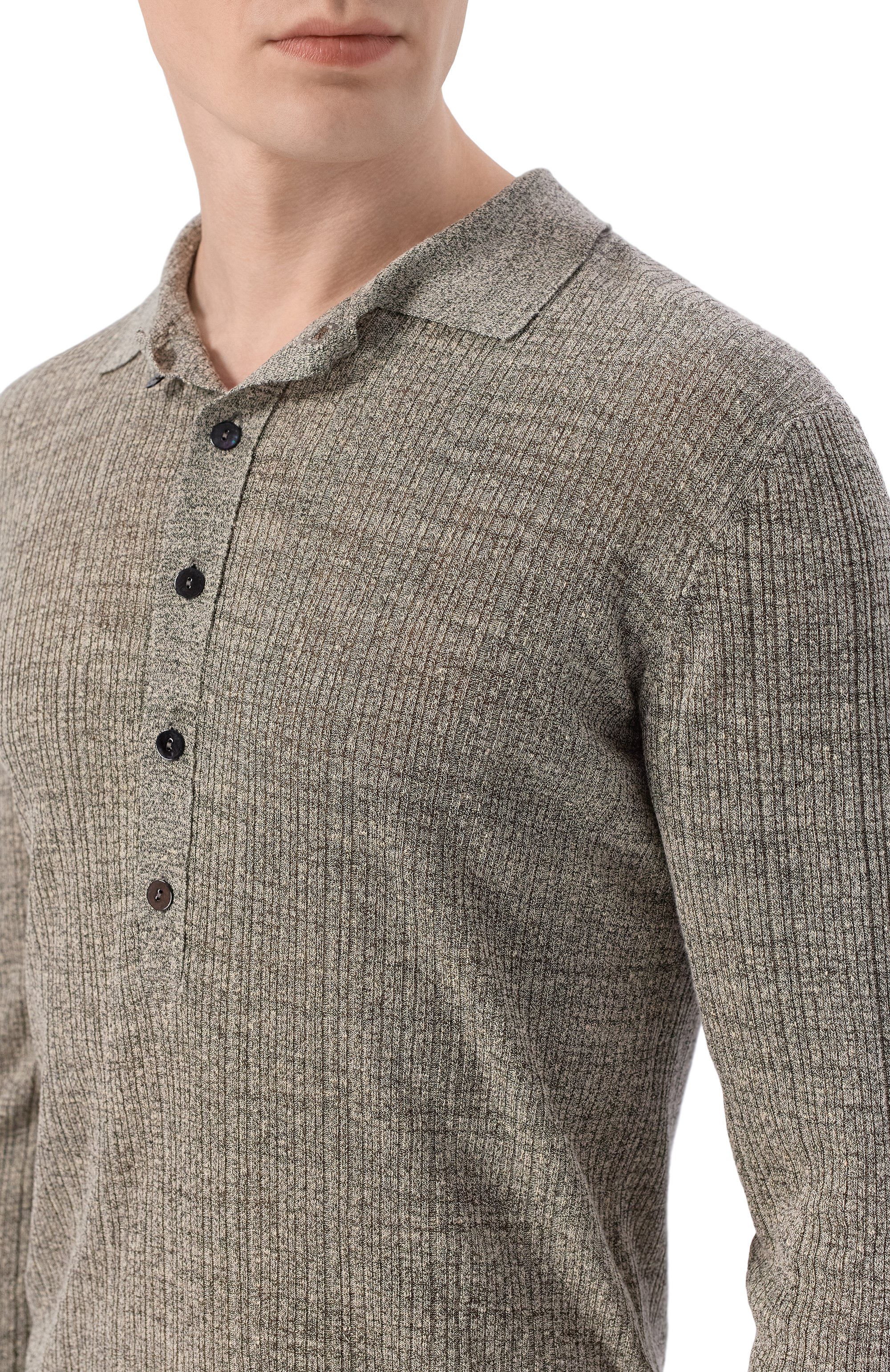 Льняное поло SAINT LAURENT, арт. 859839/Y77IP, фото 5