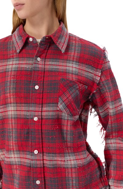 Хлопковая рубашка R13 красного цвета по цене 83700 руб., арт. R13WR008-R604B, фото 5 Хлопковая рубашка R13, арт. R13WR008-R604B, фото 5