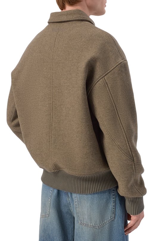 Шерстяной бомбер Jacquemus 25H0UM00107/BW00624 Хаки  25H0UM00107/BW00624 Фото 4