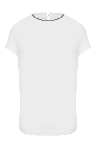 Женская хлопковая футболка BRUNELLO CUCINELLI, арт. M0T18BD200