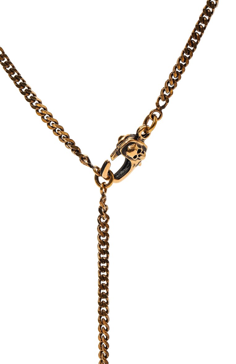 Женское колье ALEXANDER MCQUEEN золотого цвета, арт. 705815 J160G | Фото 4 (Материал сплава: Проставлено; Нос: Не проставлено; Материал: Металл)