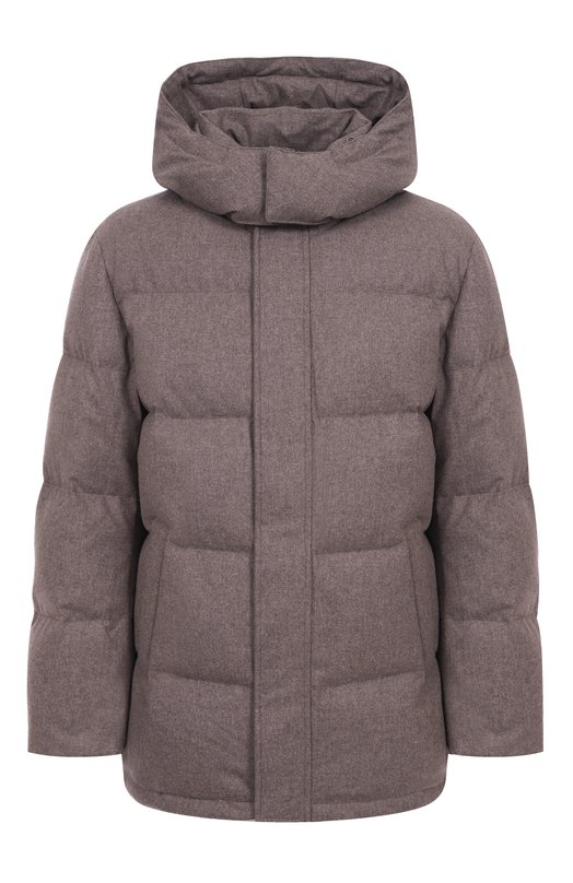 Пуховик Siberia из шерсти и кашемира 12 STOREEZ 134076 Коричневый 134076