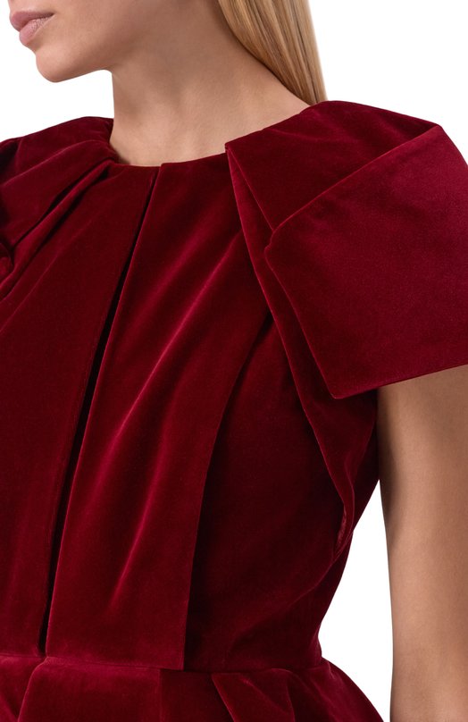 Бархатное платье Dice Kayek FW25R270 KDF BORDEAUX Бордовый  FW25R270 KDF BORDEAUX Фото 4