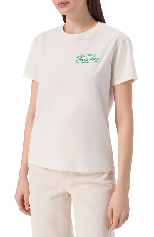 Хлопковая футболка MC2 Saint Barth EMI0002-03160I/EMILIE W Белый  EMI0002-03160I/EMILIE W Фото 3