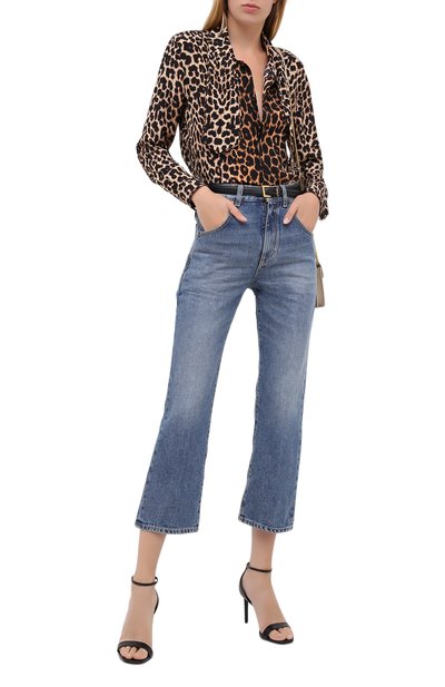 Джинсы SAINT LAURENT синего цвета по цене 89600 руб., арт. 635895/Y893V, фото 3 Джинсы SAINT LAURENT, арт. 635895/Y893V, фото 3