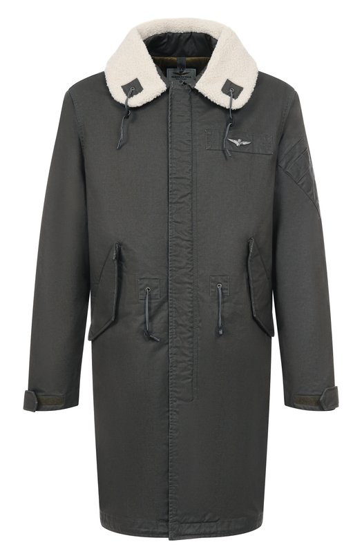 Хлопковая парка Aeronautica Militare AB3020UCT04215 Серый AB3020UCT04215
