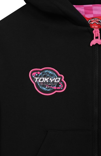 Хлопковая толстовка SPRAYGROUND, арт. SPY1554GBLK/SHARK IN JAPAN 0VER FULL-ZIP H00DIE BL, фото 3