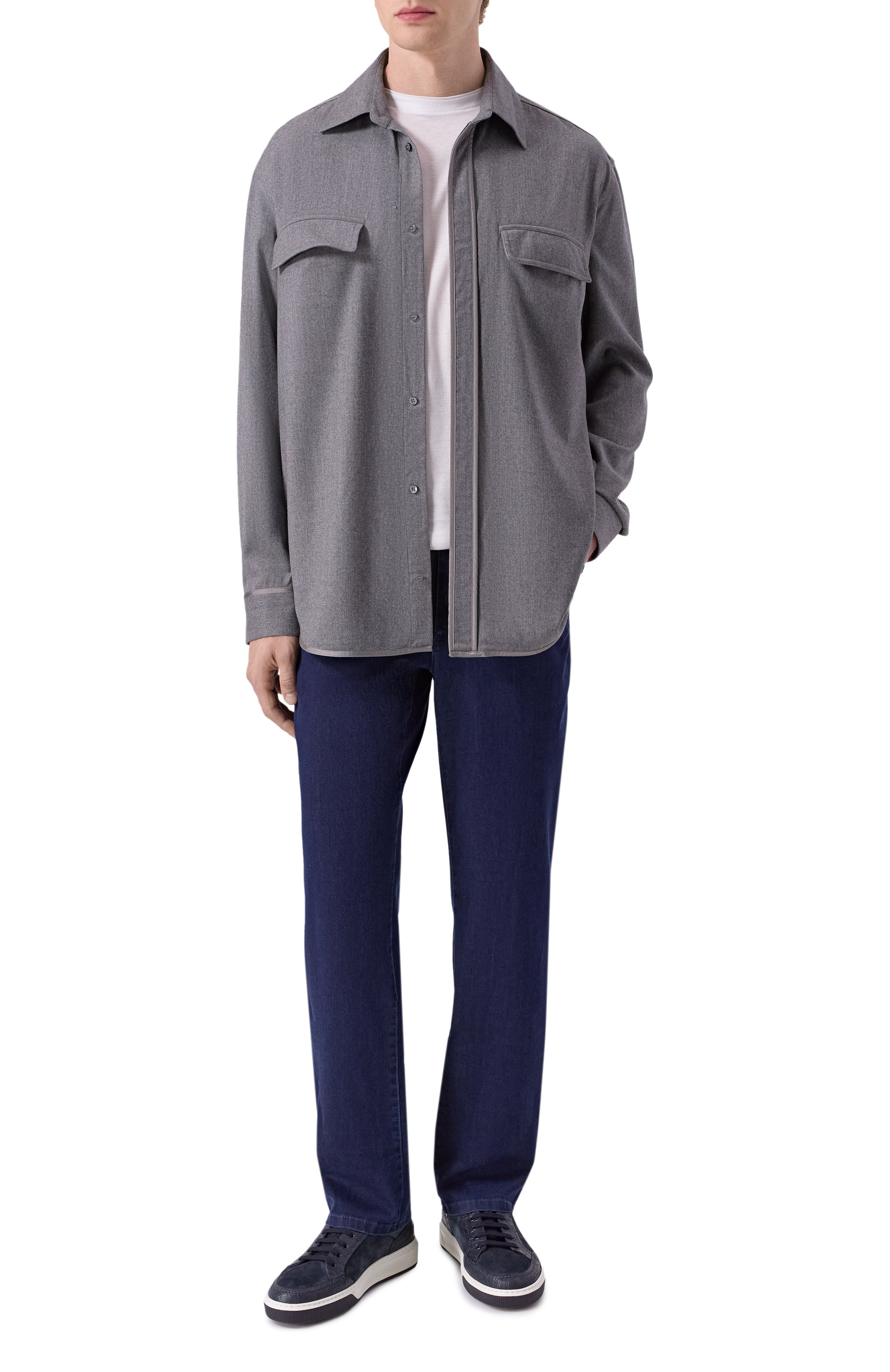 Рубашка из шерсти и шелка ZILLI, арт. SP0H01M024591001A, фото 2