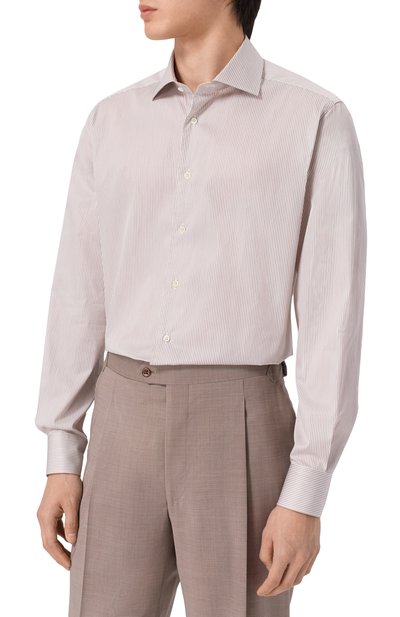 Хлопковая сорочка CORNELIANI коричневого цвета по цене 44850 руб., арт. 27P100/2711311, фото 3 Хлопковая сорочка CORNELIANI, арт. 27P100/2711311, фото 3