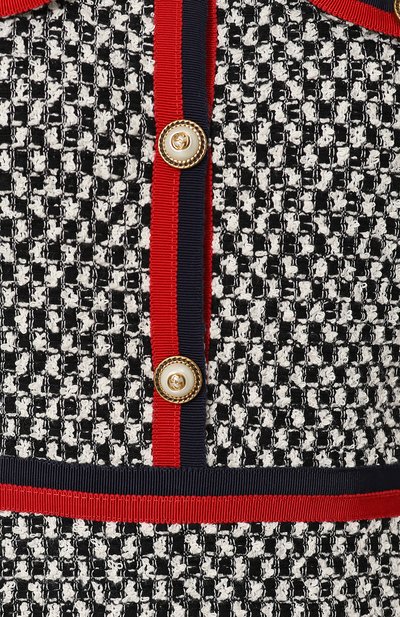 Хлопковое платье с контрастной отделкой GUCCI, арт. 475850/ZIM18, фото 5