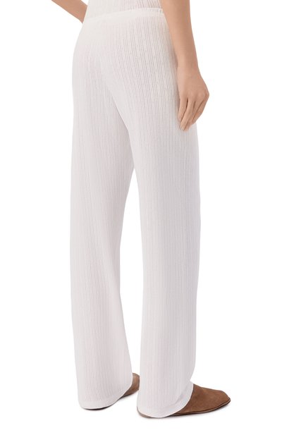 Хлопковые брюки SPORTY AND RICH белого цвета по цене 20750 руб., арт. PA06876326WH01, фото 4 Хлопковые брюки SPORTY AND RICH, арт. PA06876326WH01, фото 4