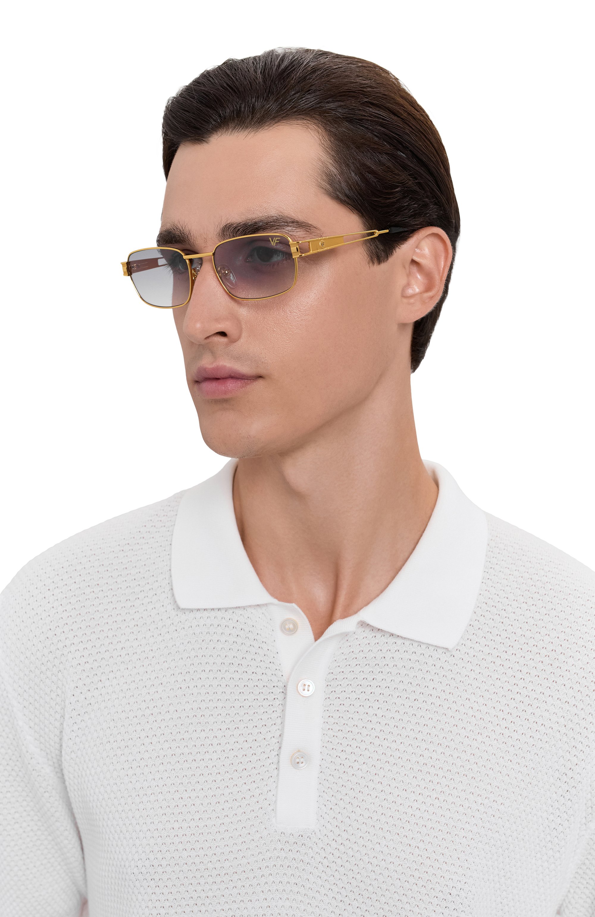 Солнцезащитные очки VINTAGE FRAMES серого цвета по цене 32050 руб., арт. DIME 24KT YELL0W G0LD/CHARC0AL, фото 2 Солнцезащитные очки VINTAGE FRAMES, арт. DIME 24KT YELL0W G0LD/CHARC0AL, фото 2