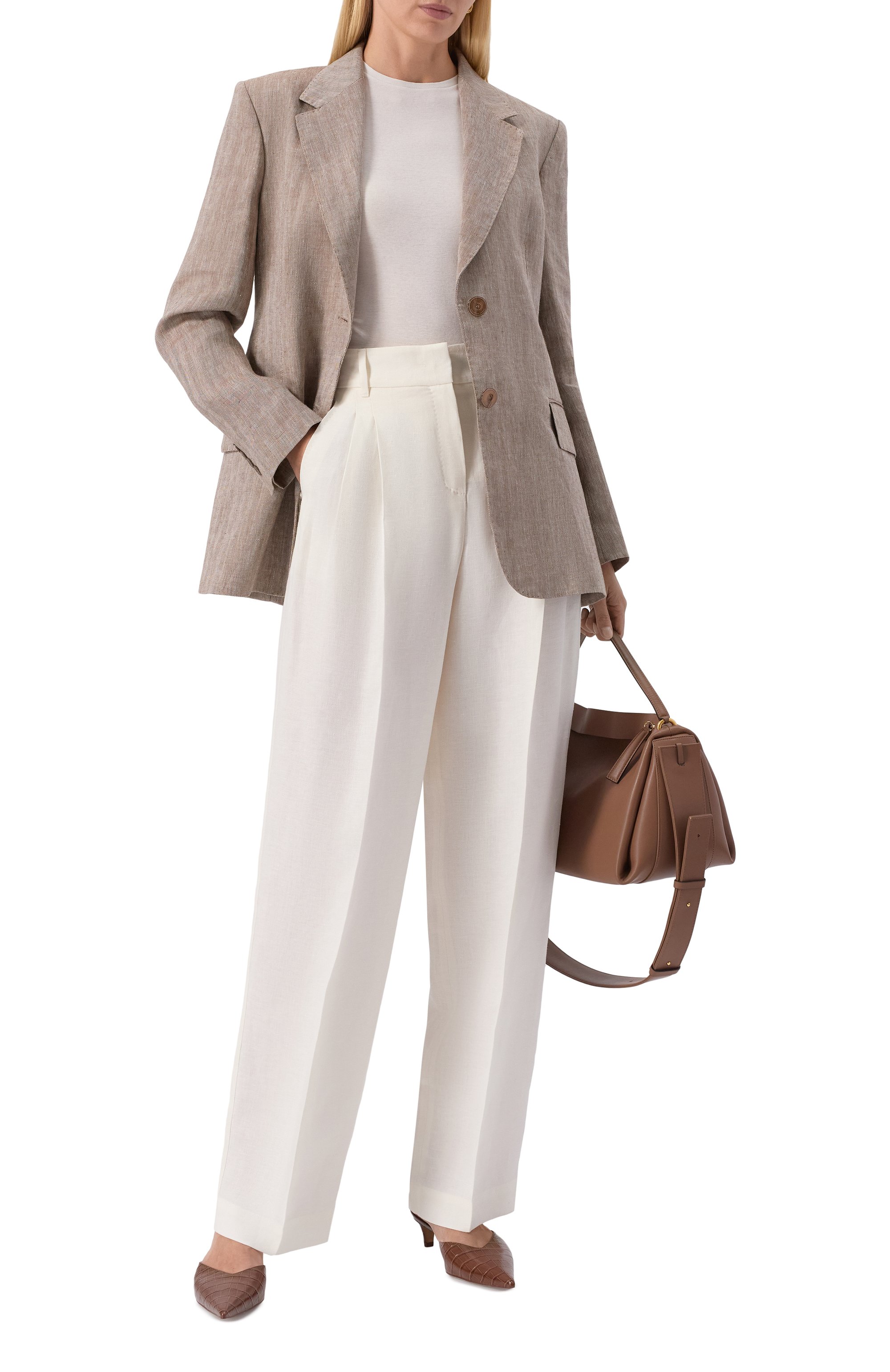 Льняные брюки MAX MARA STUDIO, арт. SIAMESE, фото 2