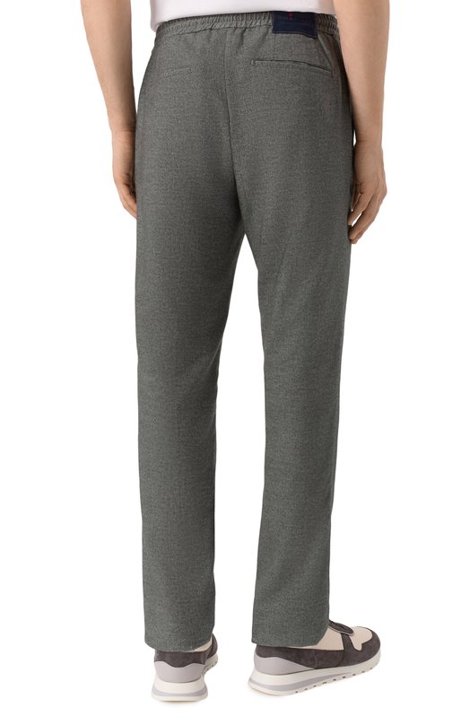 Брюки из хлопка и шерсти Kiton UPLACRK0131H02 Хаки  UPLACRK0131H02 Фото 4