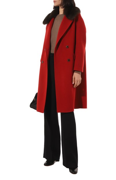 Пальто с отделкой из меха соболя VM, арт. FIORDA, фото 2