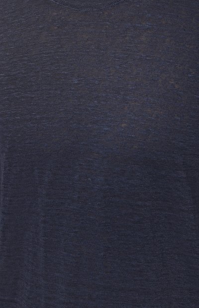 Льняная футболка 120% LINO темно-синего цвета по цене 17550 руб., арт. Y0M7186/000E908/S00, фото 5 Льняная футболка 120% LINO, арт. Y0M7186/000E908/S00, фото 5