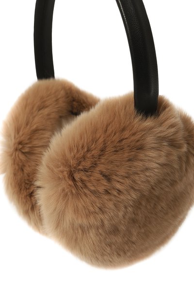 Меховые наушники из кролика YVES SALOMON бежевого цвета по цене 13650 руб., арт. 23WAA110XXREXX, фото 4 Меховые наушники из кролика YVES SALOMON, арт. 23WAA110XXREXX, фото 4