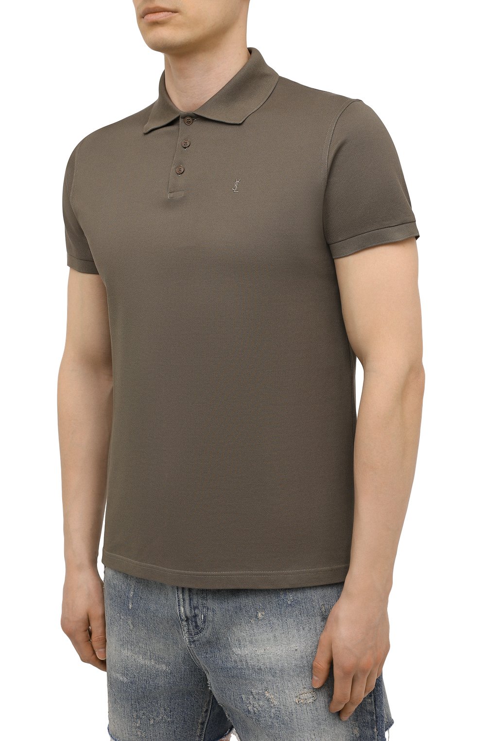 Хлопковое поло SAINT LAURENT, арт. 554052/YB20C, фото 3