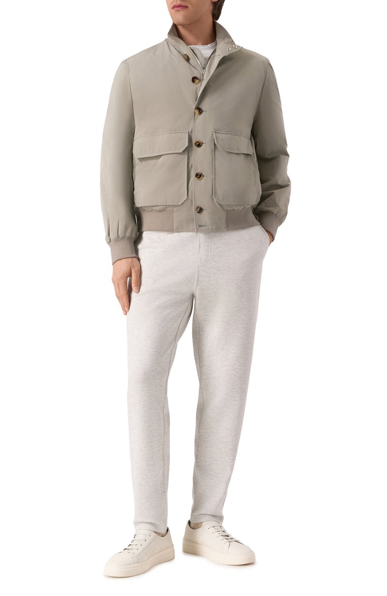Брюки из хлопка и кашемира BRUNELLO CUCINELLI, арт. MM8313243G, фото 1