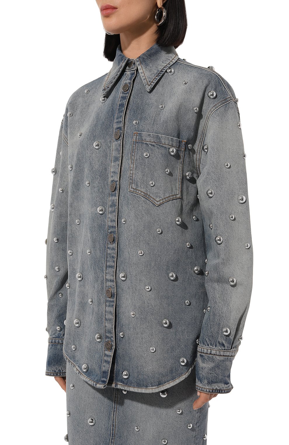 Джинсовая рубашка GIUSEPPE DI MORABITO, арт. 03PFDNT032B 03330, фото 3