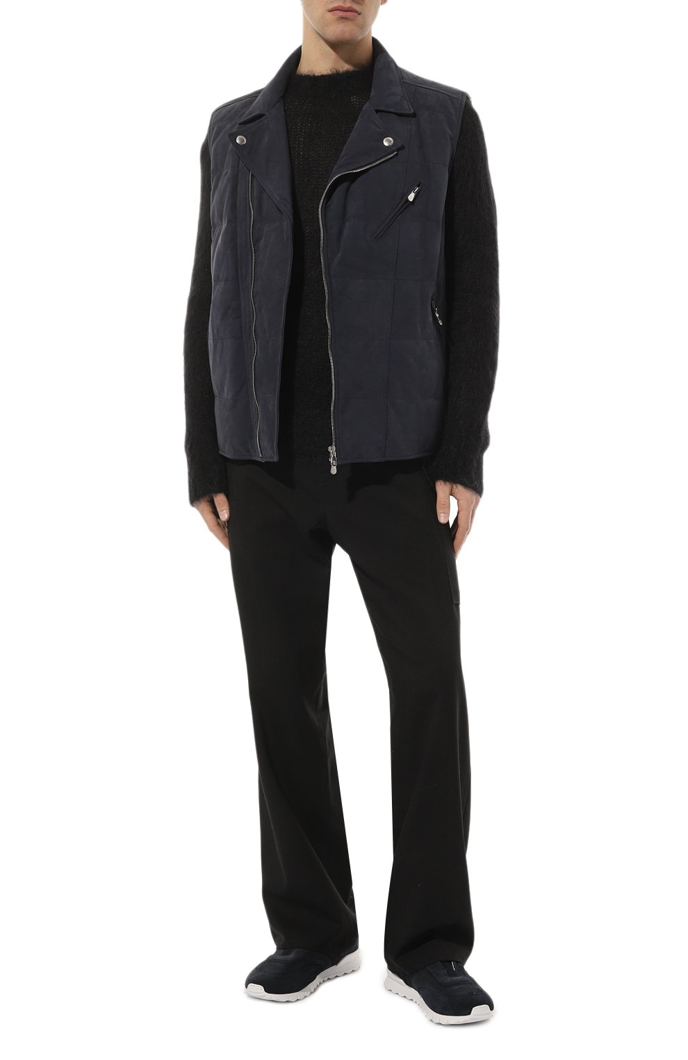 Жилет из нубука BRUNELLO CUCINELLI темно-синего цвета по цене 543000 руб., арт. MPLBY1923, фото 2 Жилет из нубука BRUNELLO CUCINELLI, арт. MPLBY1923, фото 2