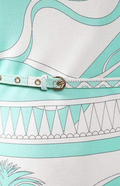 Платье с поясом EMILIO PUCCI бирюзового цвета по цене 72800 руб., арт. 9HJH38/9H797, фото 5 Платье с поясом EMILIO PUCCI, арт. 9HJH38/9H797, фото 5