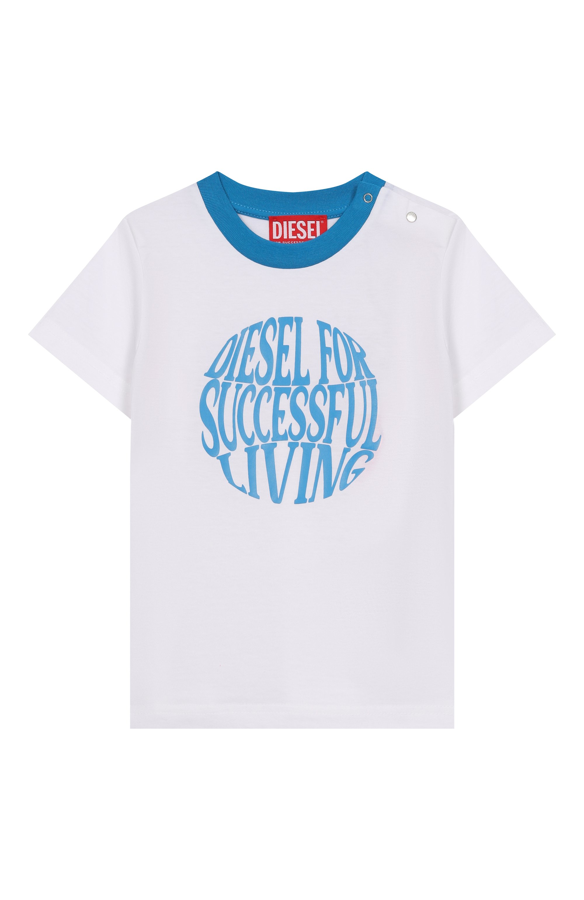 Хлопковая футболка DIESEL белого цвета по цене 4840 руб., арт. K00763/00YI9, фото 1 Хлопковая футболка DIESEL, арт. K00763/00YI9, фото 1