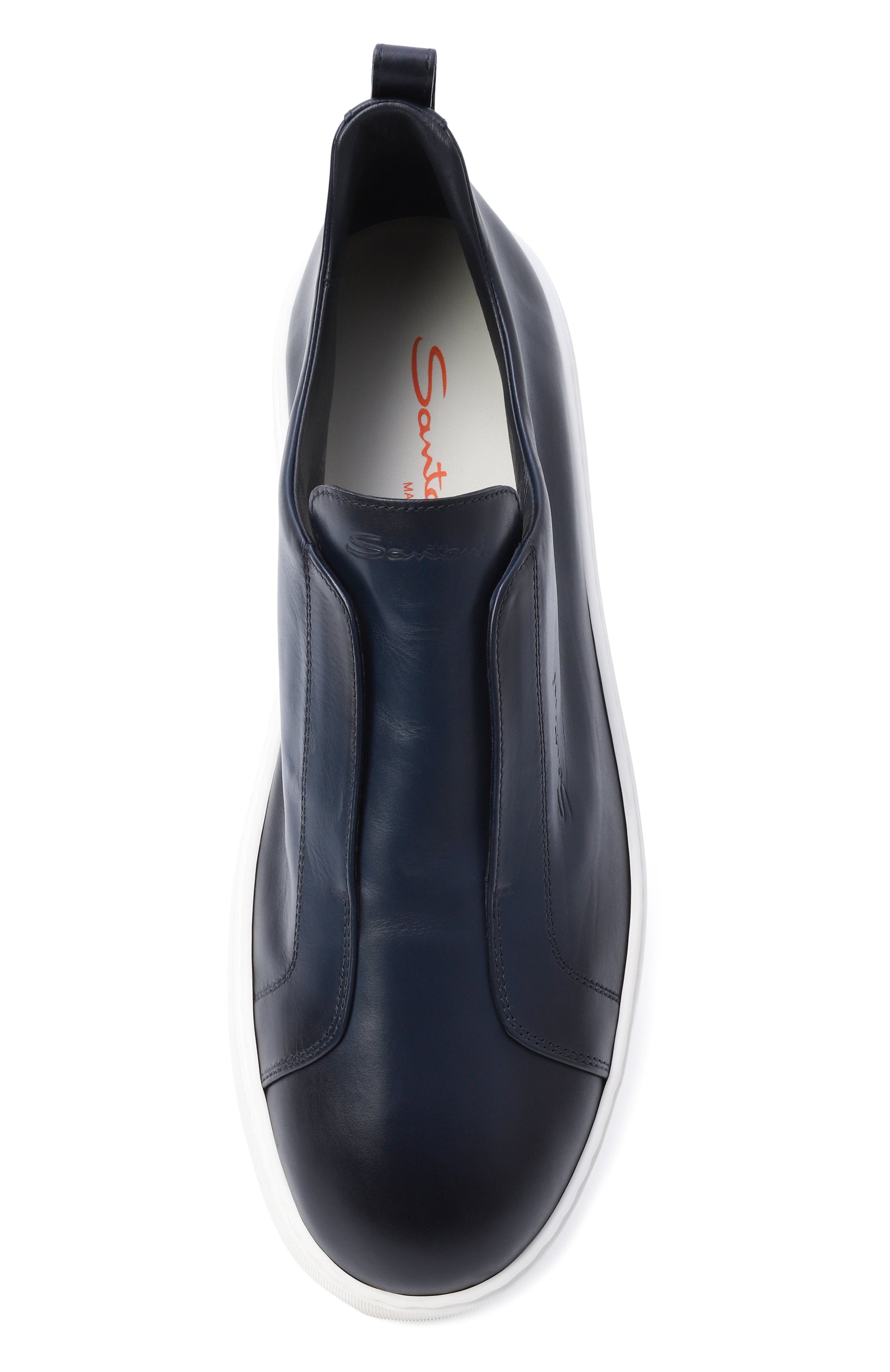 Кожаные кеды cleanic SANTONI темно-синего цвета по цене 99500 руб., арт. MBCG21995BARTMVI, фото 6 Кожаные кеды cleanic SANTONI, арт. MBCG21995BARTMVI, фото 6