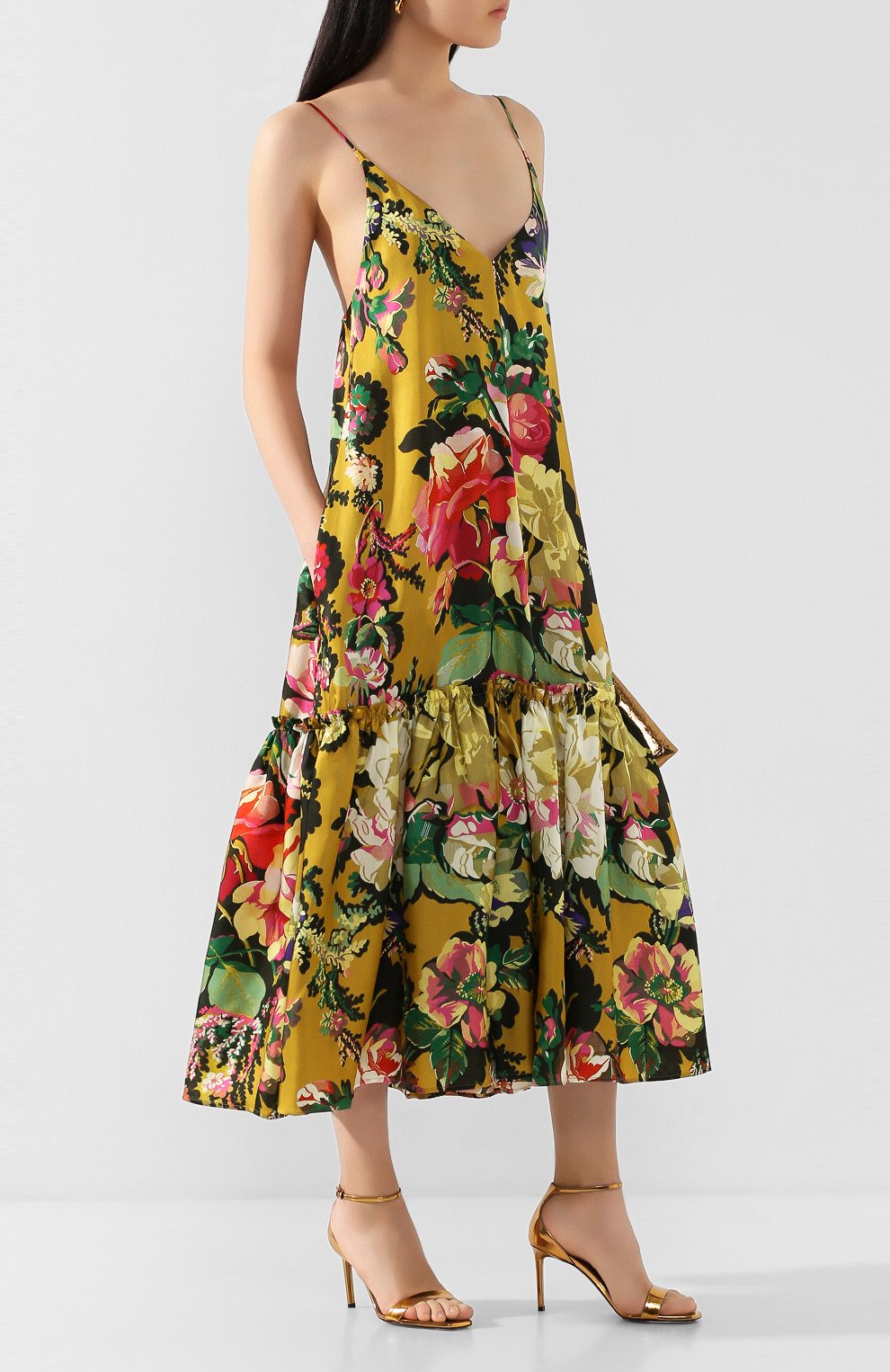 Платье из вискозы DRIES VAN NOTEN желтого цвета по цене 108000 руб., арт. 201-11052-9436, фото 2 Платье из вискозы DRIES VAN NOTEN, арт. 201-11052-9436, фото 2
