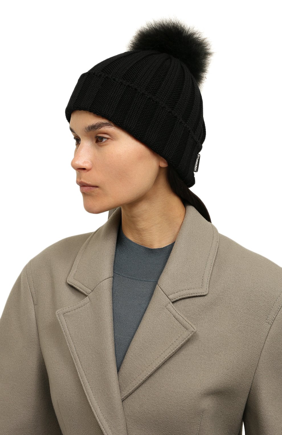 Шерстяная шапка WOOLRICH черного цвета по цене 17850 руб., арт. CFWWAC0136FR/UF0663, фото 2 Шерстяная шапка WOOLRICH, арт. CFWWAC0136FR/UF0663, фото 2
