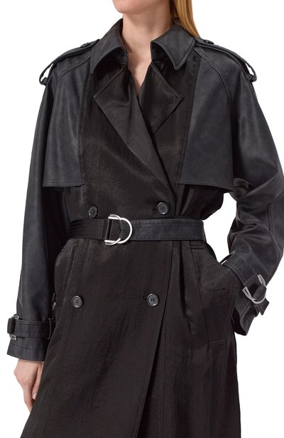 Тренч PINKO черного цвета по цене 54350 руб., арт. 104597/A2BV, фото 5 Тренч PINKO, арт. 104597/A2BV, фото 5