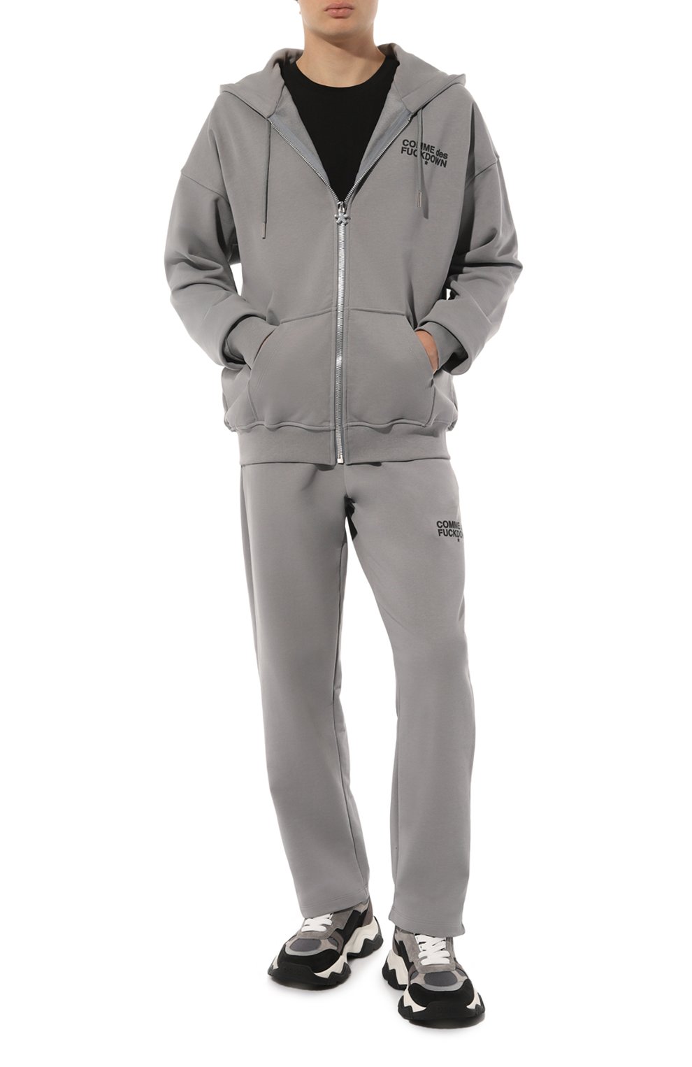 Хлопковая толстовка COMME DES FUCKDOWN серого цвета по цене 19750 руб., арт. CDFU2510, фото 2 Хлопковая толстовка COMME DES FUCKDOWN, арт. CDFU2510, фото 2