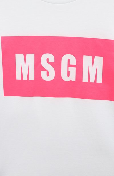 Хлопковая футболка MSGM KIDS, арт. MS029316, фото 3
