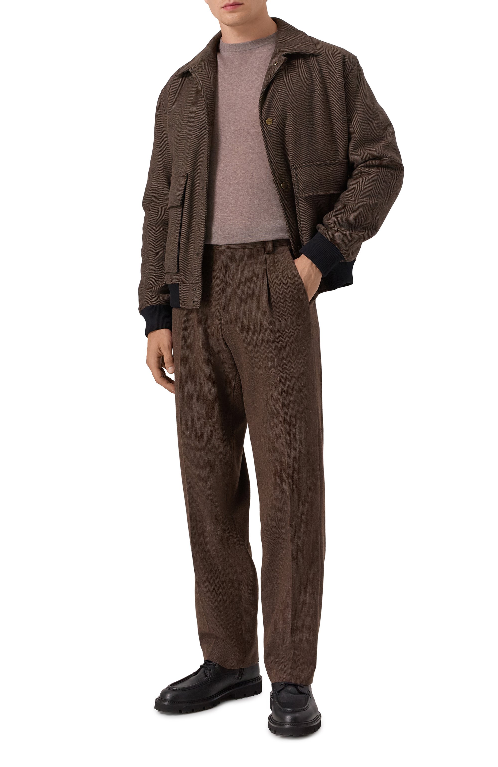 Брюки из шерсти и хлопка HUGO, арт. 50544668, фото 2