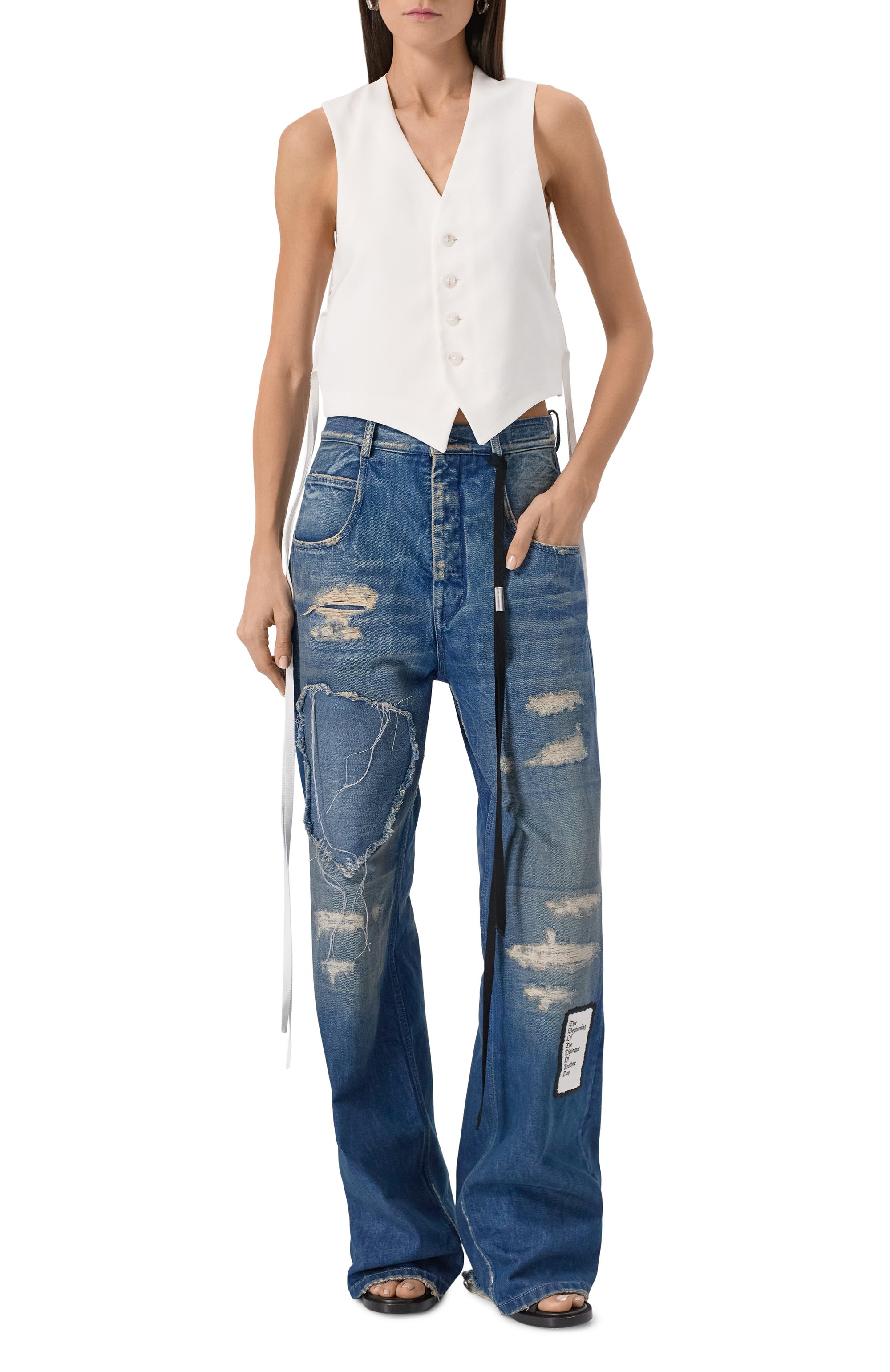 Жилет из вискозы ANN DEMEULEMEESTER, арт. B0012742/FA558, фото 3