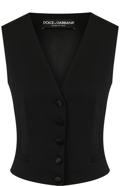 Женский приталенный жилет из смеси шерсти и шелка DOLCE & GABBANA, арт. F7900T/FUBD6