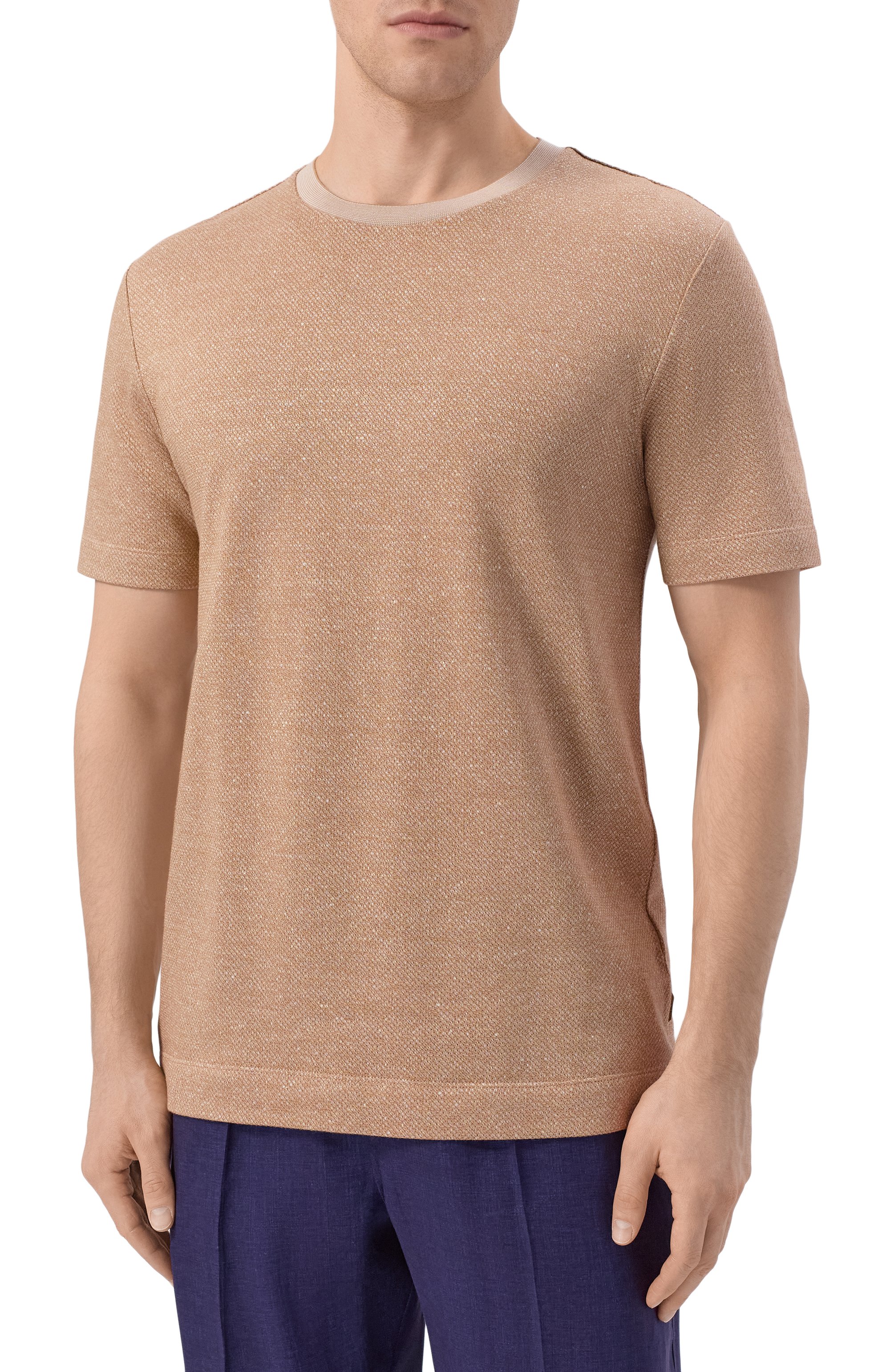Футболка из хлопка и льна BOSS CAMEL, арт. 50560028, фото 3