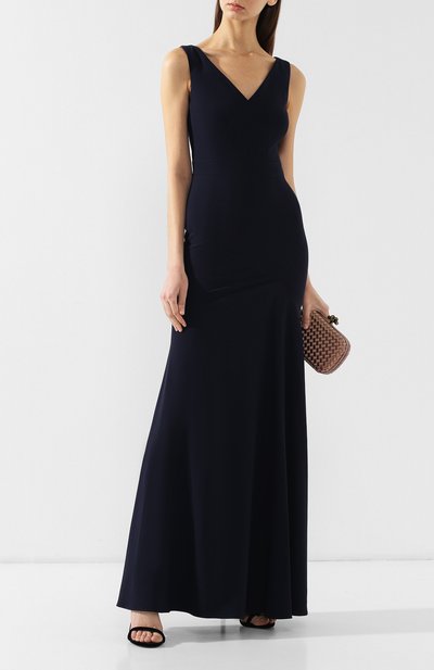 Приталенное платье-макси ALEXANDER MCQUEEN синего цвета по цене 299500 руб., арт. 558803/QME40, фото 2 Приталенное платье-макси ALEXANDER MCQUEEN, арт. 558803/QME40, фото 2