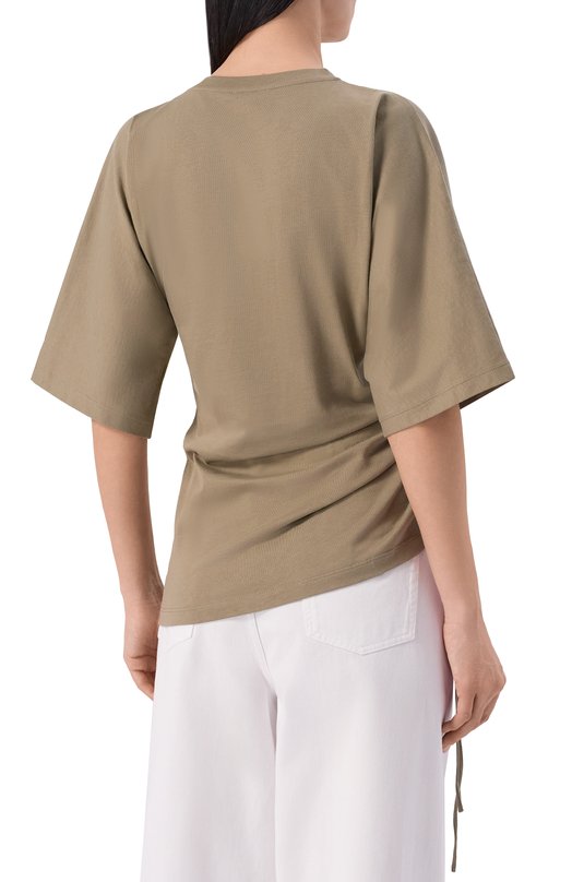 Хлопковая футболка Balmain GF0EH035/BD55 Хаки  GF0EH035/BD55 Фото 4