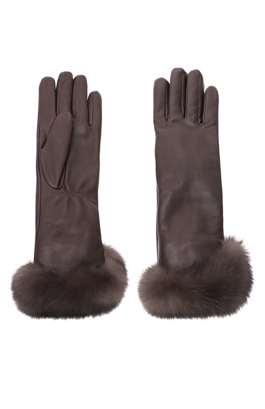 Кожаные перчатки с отделкой из меха соболя Black Sable BS-ACSGL-EB Коричневый  BS-ACSGL-EB Фото 2